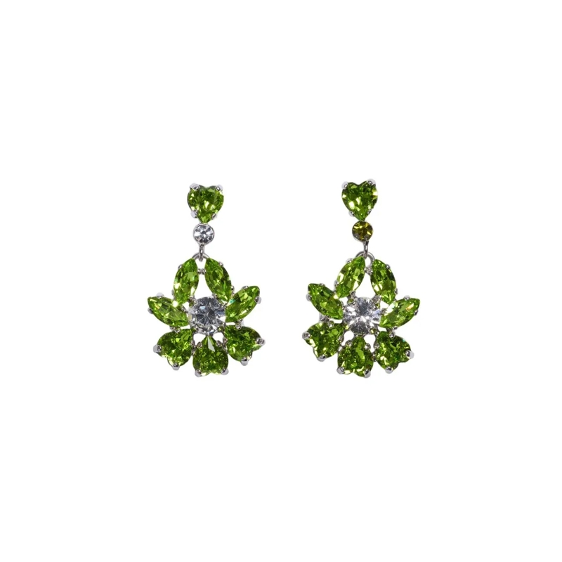 Simone Rocha Boucles d'oreilles à tige Floral-Inspired Drop Earrings With Heart-Shaped Cr Not Applicable