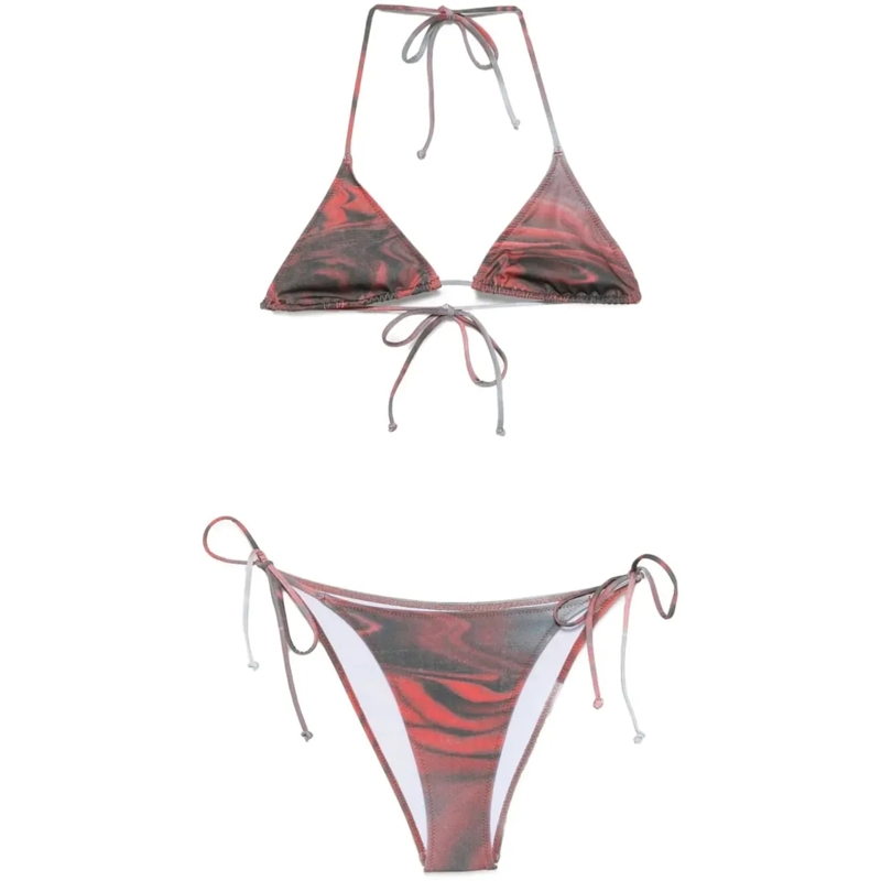 Jean Paul Gaultier  Bikini Set Printed "blurry Roses" White/grey/red weiß
