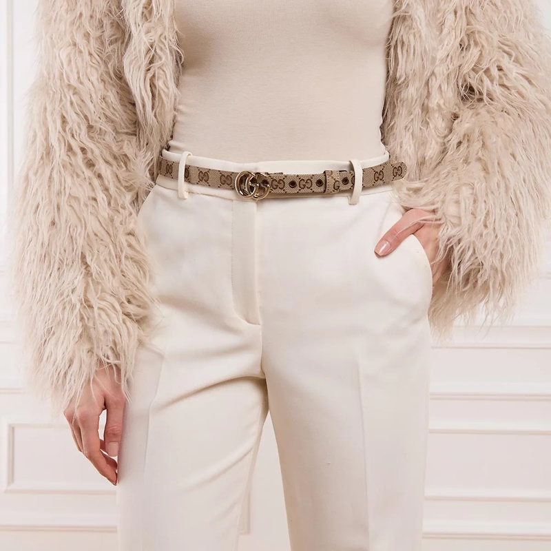 Gucci Dunne Riem Marmont Belt Beige(Image 2)
