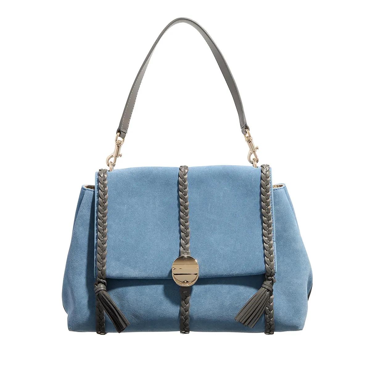 Chloé Tote - Penelope Foldover Medium Tote Bag - Gr. unisize - in Blau - für Damen