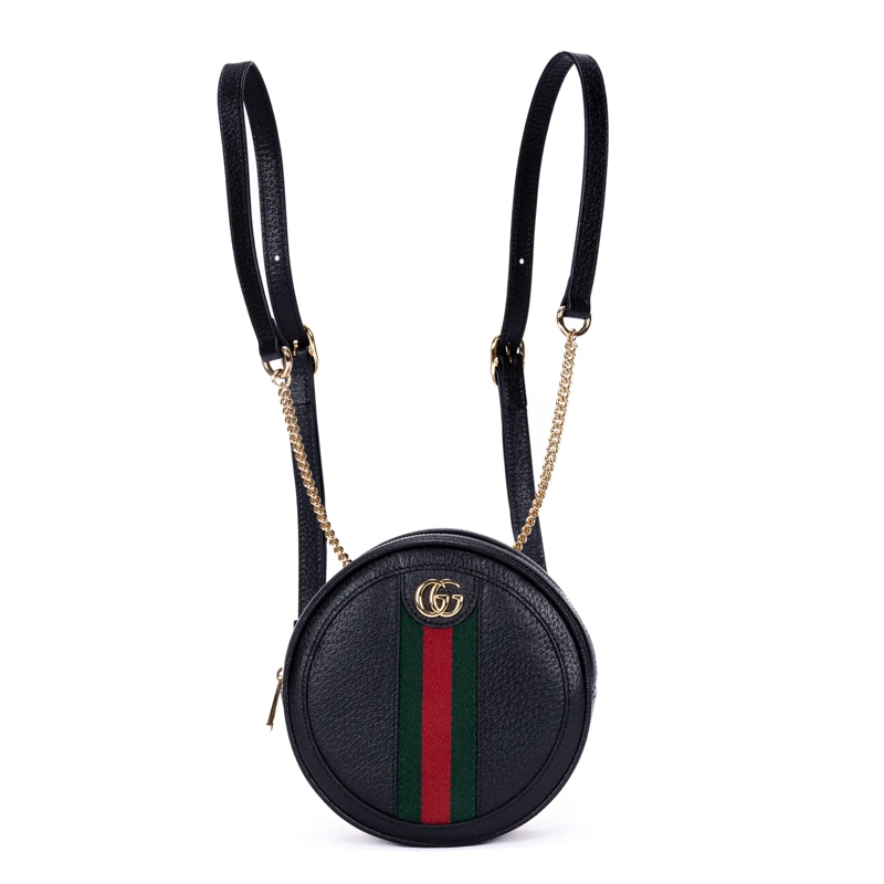 Gucci Crossbody Bag Ophidia GG Round Mini schwarz