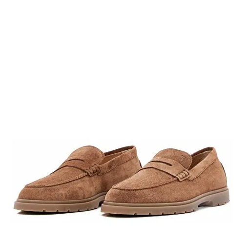 Tod's Beige Suede Upper Shoes Brown Mocassin