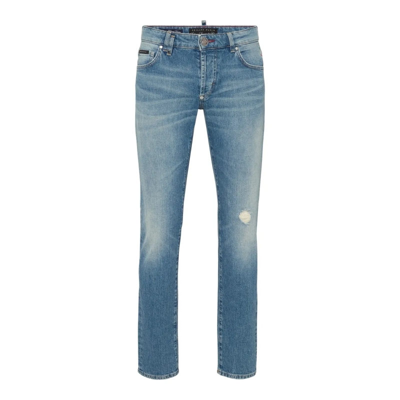 Philipp Plein Jeans mit geradem Bein Jeans Gerader Schnitt Signature blau