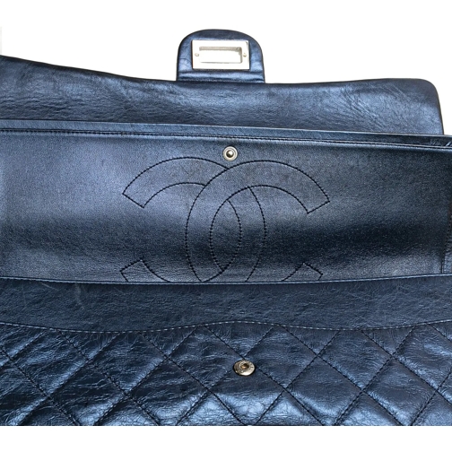 Chanel Sac à bandoulière 2008-2009 Reissue 2.55 Aged Metallic Calfskin Flap blau (Image 22)
