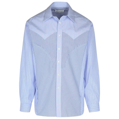 Maison Margiela Light Blue Cotton Shirt Blue Chemises