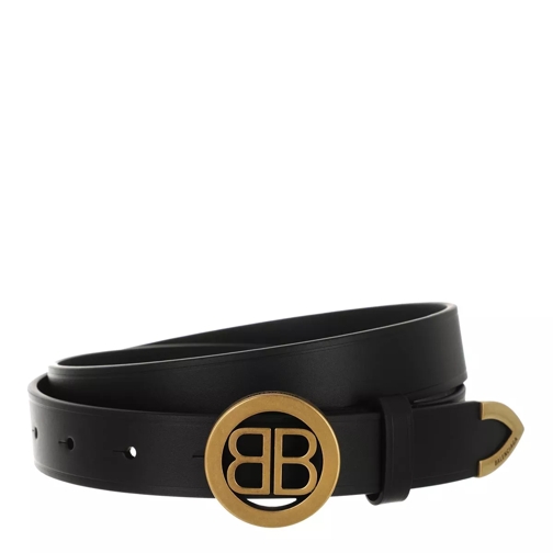Balenciaga Circled BB Belt Black Leren Riem