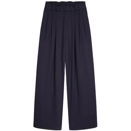 Dries Van Noten  Navy Blue Cotton Trousers Blue