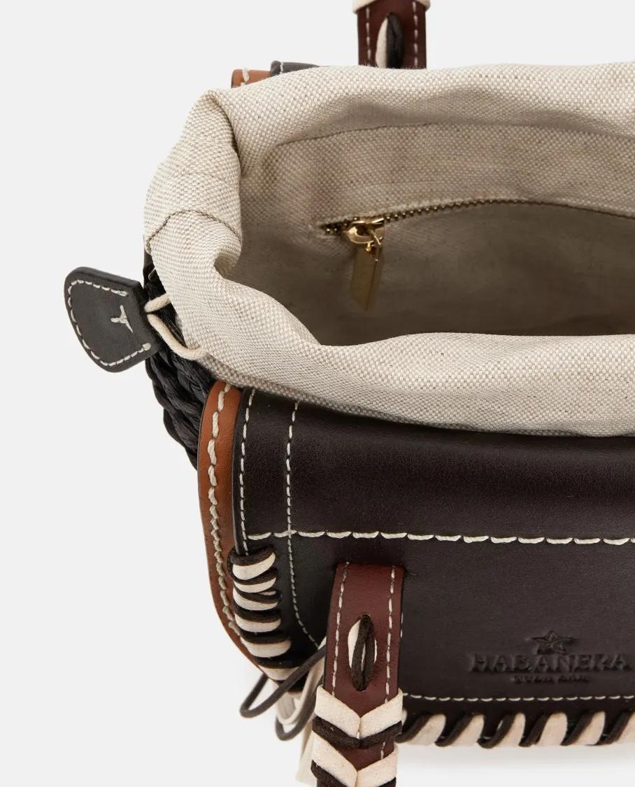 Cuba Lab Shoppers & Totes Habanera Leather Handbag in zwart