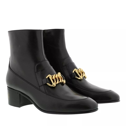 Gucci Horsebit Chain Boots Leather Black Ankle Boot