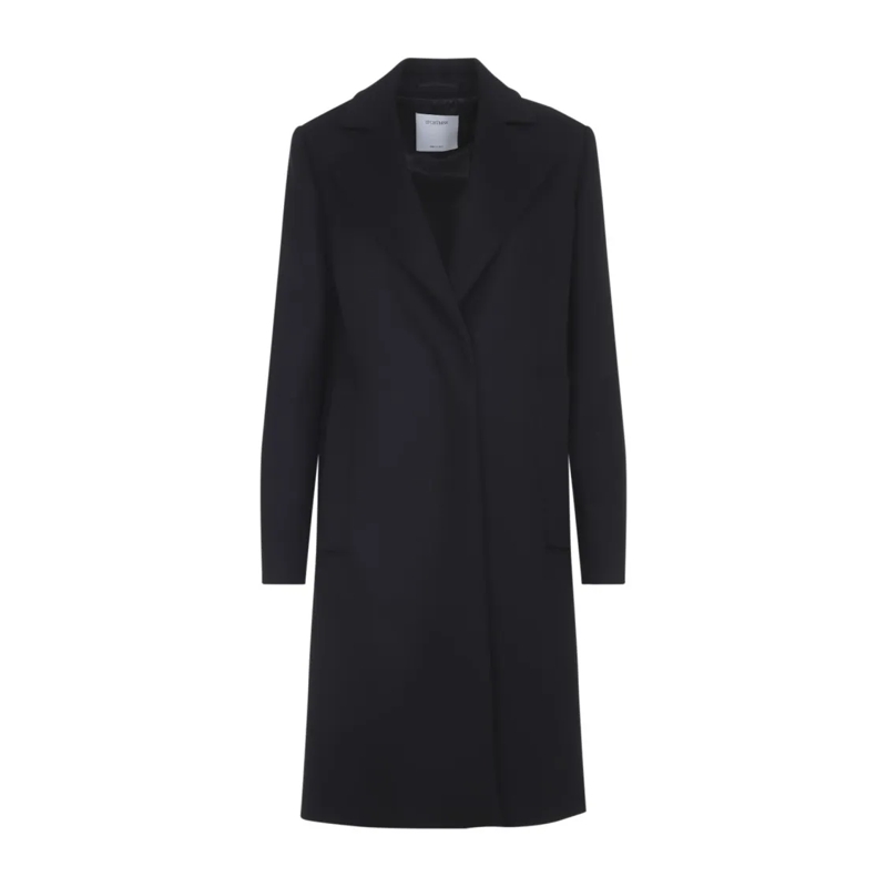 Sportmax Manteaux de tanche Ala Black Virgin Wool Coat Black