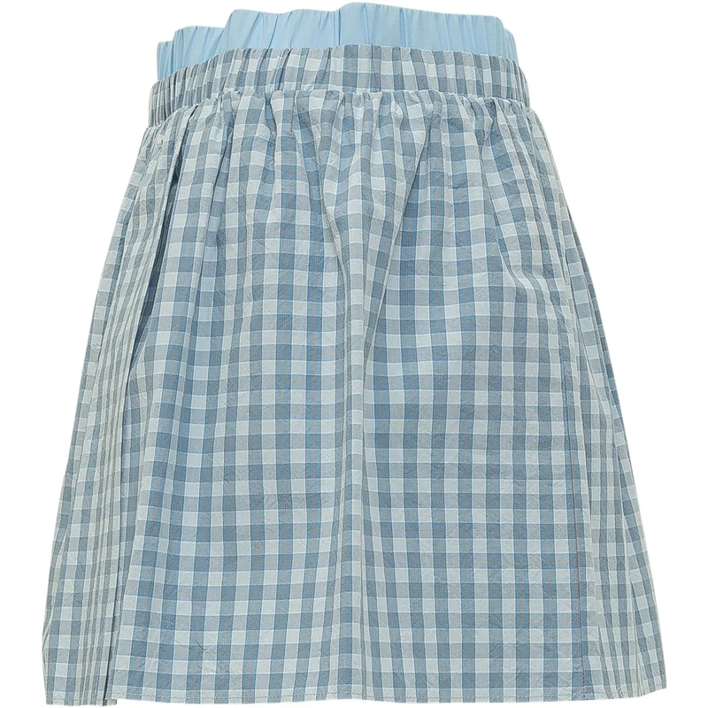 MSGM Minirock Gonna A Quadretti Con Vita Elasticizzata hellblau(Image 3)