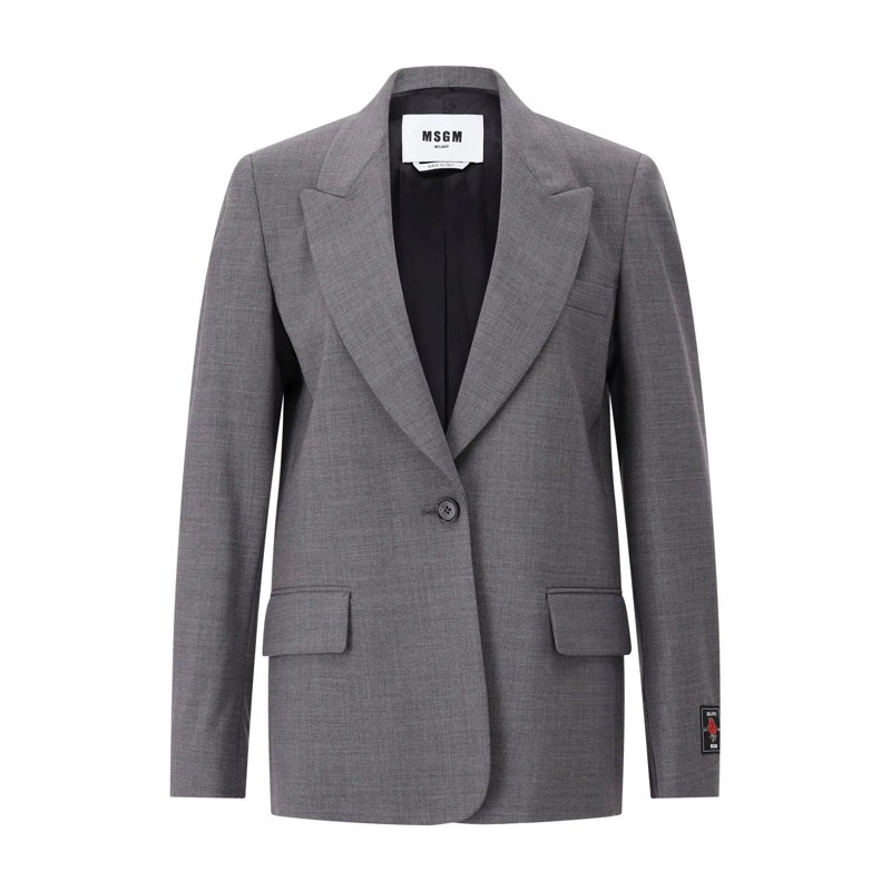 MSGM Blazer Slim-Fit Blazer aus Schurwolle Grau
