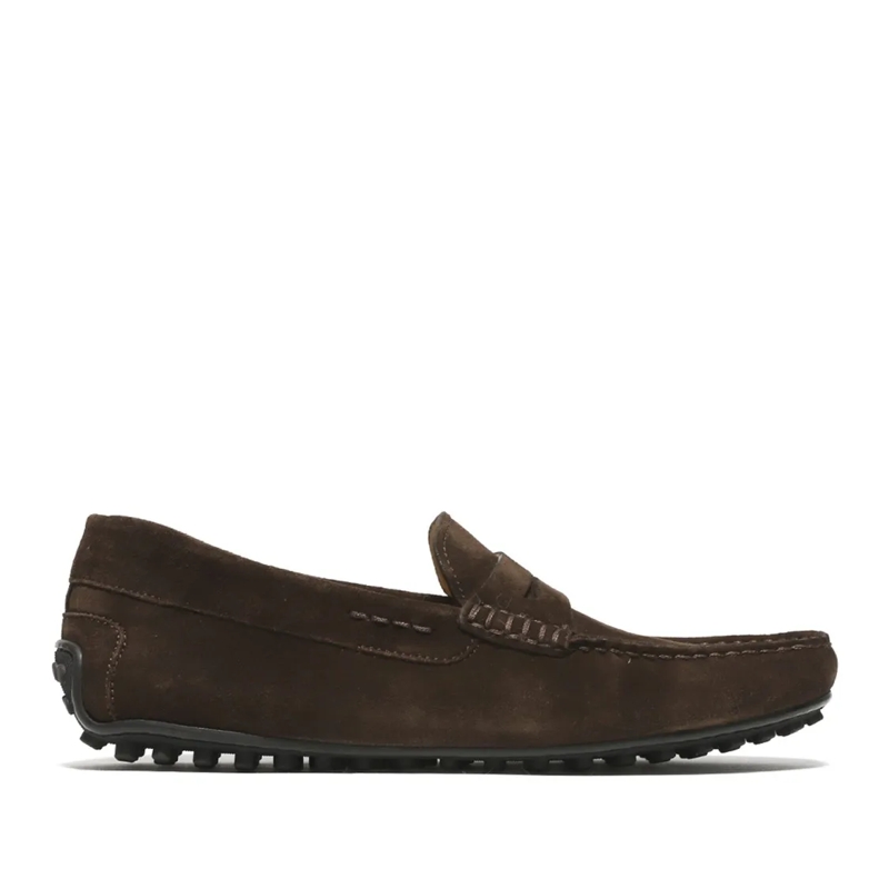 Rossano Bisconti Mocassin Moccasin In Soft Ebony Suede Brown