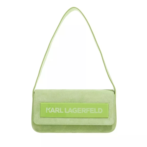 Karl Lagerfeld Essential K Md Flap Shb Sued Pear Green Borsa a tracolla