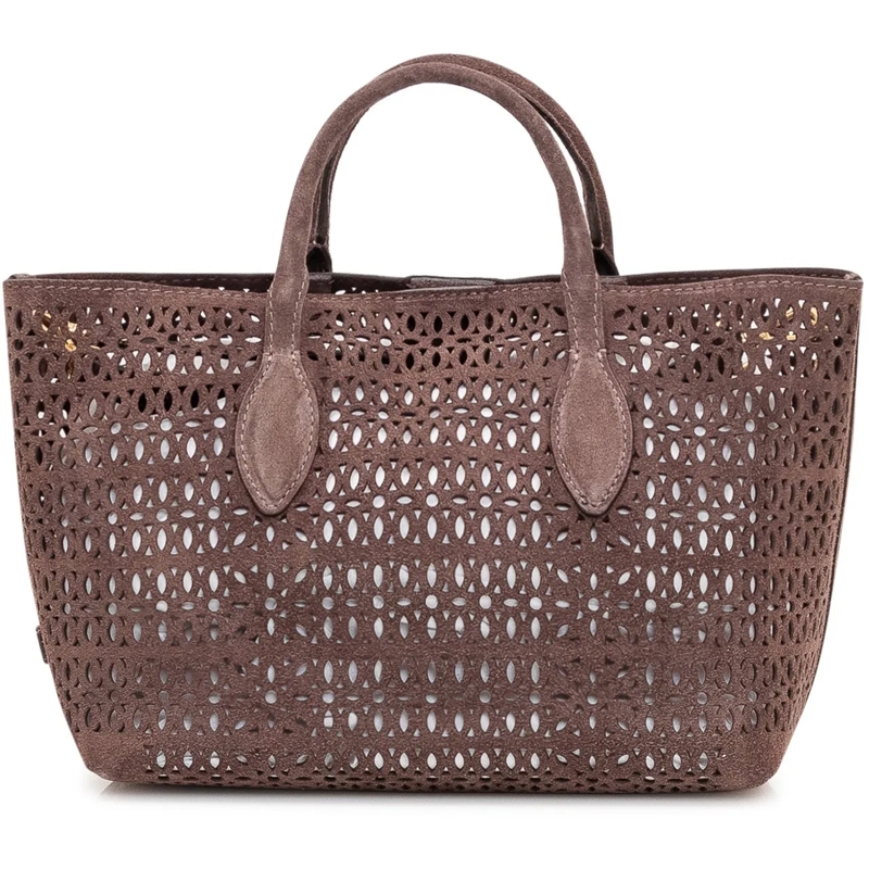Gianni Chiarini Shopper Borsa a Mano Mashup con Traforature e Doppi Manici braun