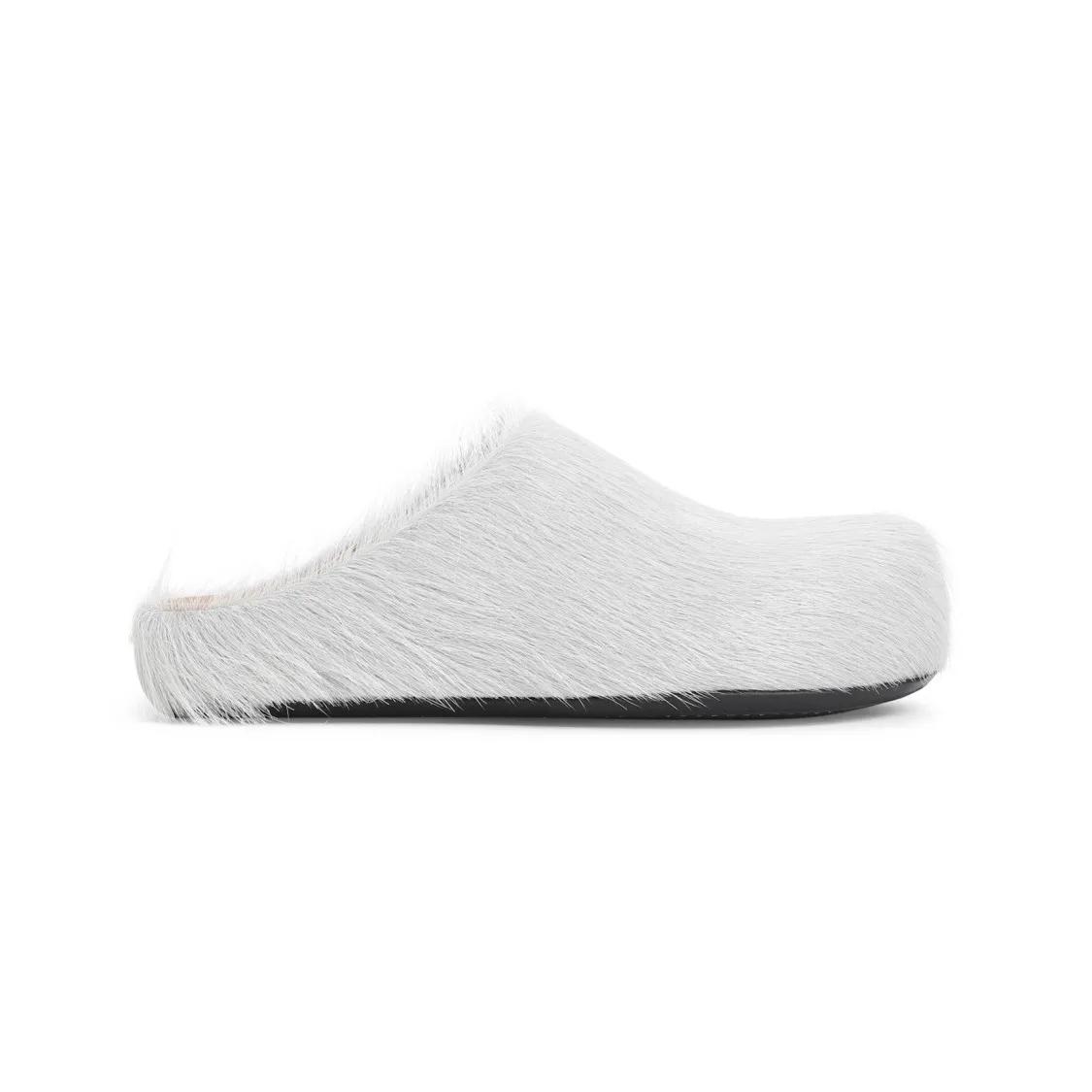 Marni Slipper & Pantoletten - Fussbett Sodium Hair Mules - Gr. 36 (EU) - in Weiß - für Damen