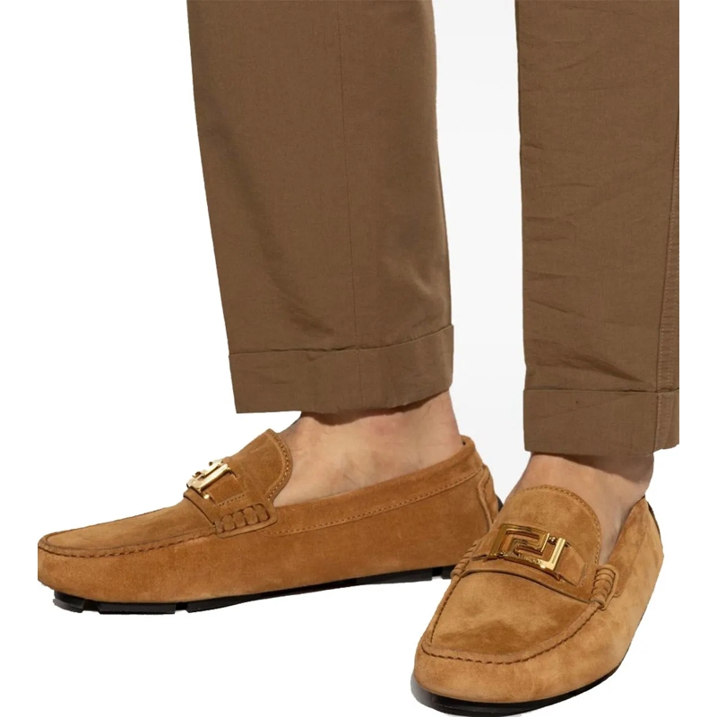 Versace Loafer Flat Shoes Tabac braun