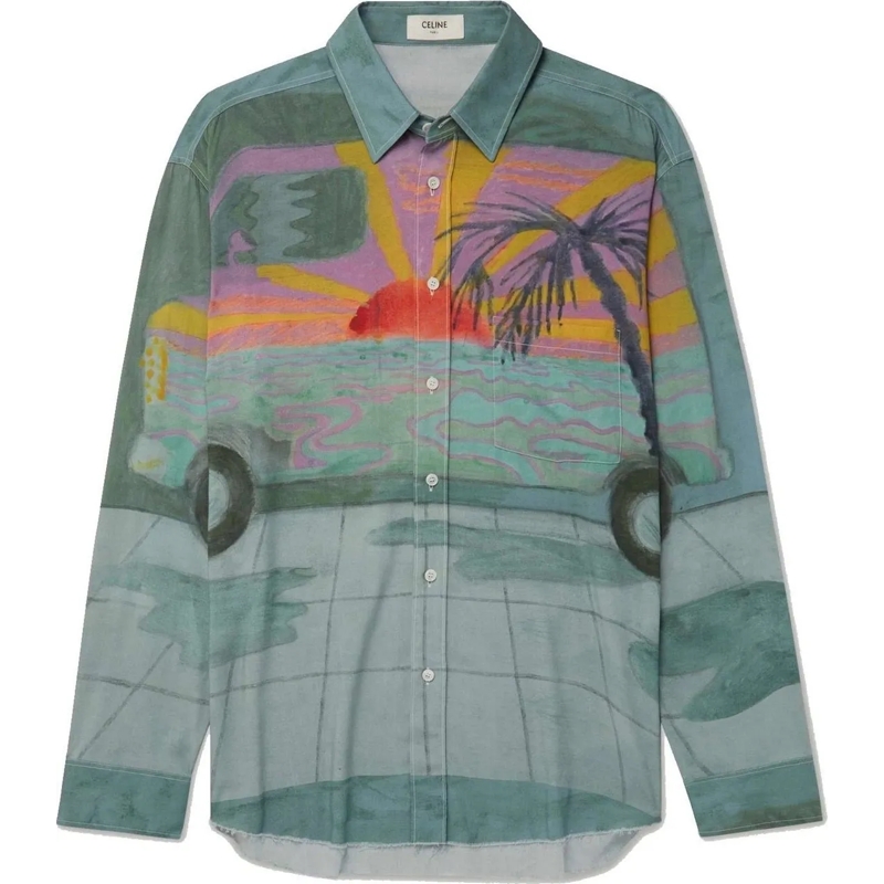 Celine Legeres Oberteil Celine Printed Shirt grün