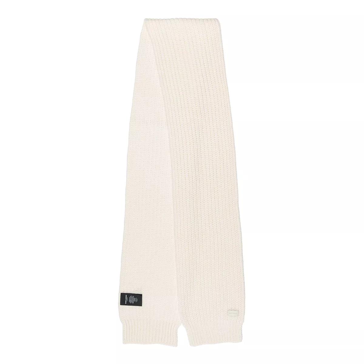 Saint Laurent Tücher & Schals - Knit Signature Scarf Cashmere - Gr. unisize - in Creme - für Damen