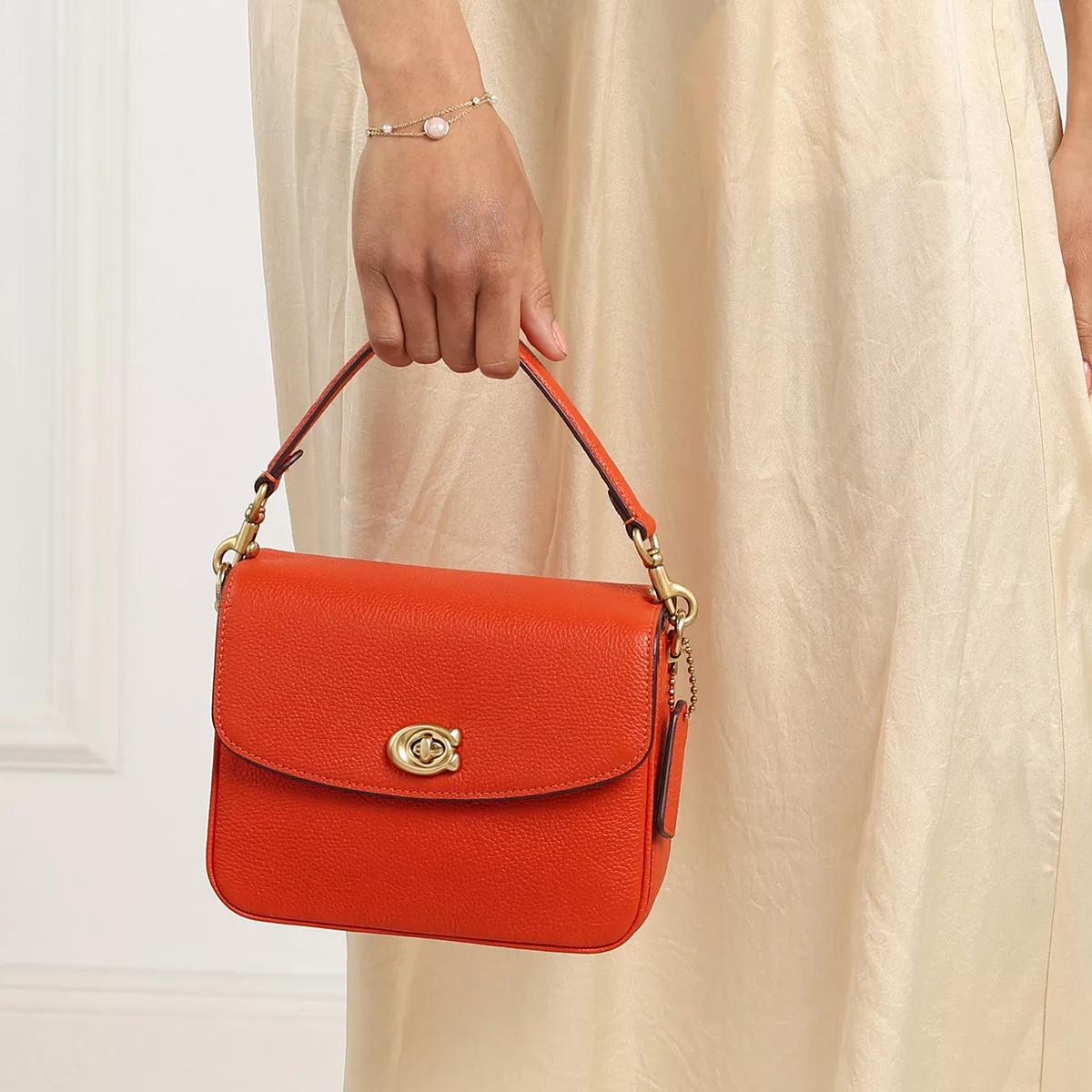 Coach Polished Pebbled Leather Cassie Crossbody 19 Sun Orange