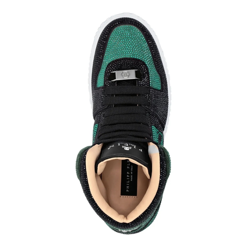 Philipp Plein Low-Top-Sneaker Hightop-Sneaker Notorious Mit Schmucksteinen grün(Image 3)