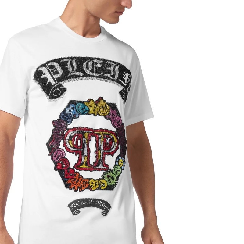Philipp Plein T-Shirt T-Shirt Smile Mit Schmucksteinen weiss(Image 5)
