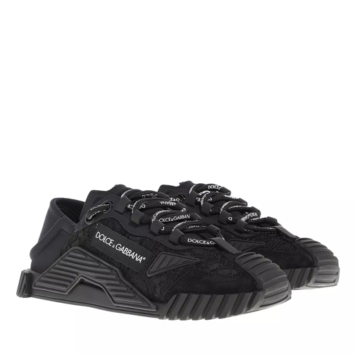 Dolce&Gabbana Mixed-Materials N21 Slip-On Sneakers  Black Low-Top Sneaker