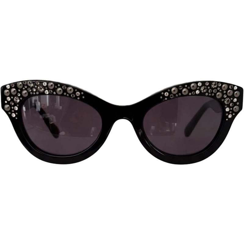 Christian Dior Sonnenbrille Dior sunglasses with rhinestones and pearls, black schwarz