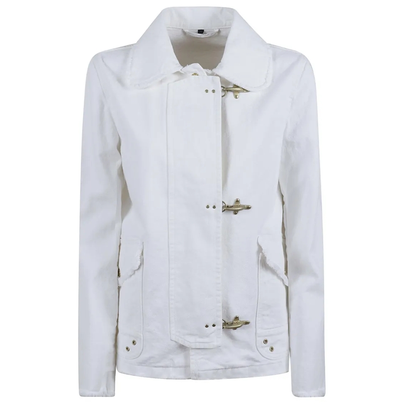 Fay Veste de transition Cotton Casual Jacket With Unique Fastening System White