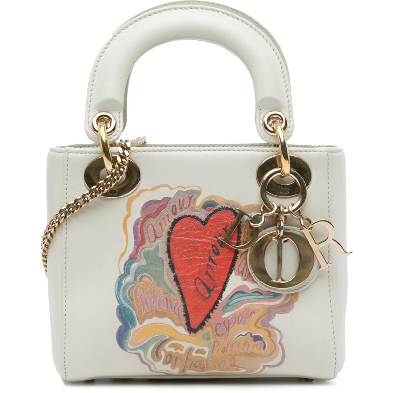 Christian Dior Schultertasche DiorAmour Niki De Saint Phalle Mini Calfskin Lady  weiß