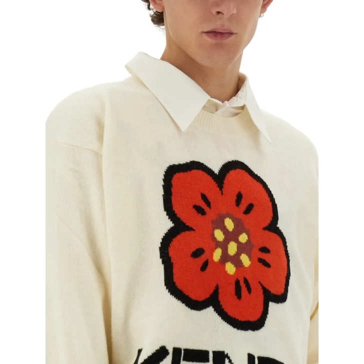 スウェット・トレーナー Kenzo Jersey With Embroidery Boke Flower Kenzo Jersey With Embroidery Boke Flower White | Pull