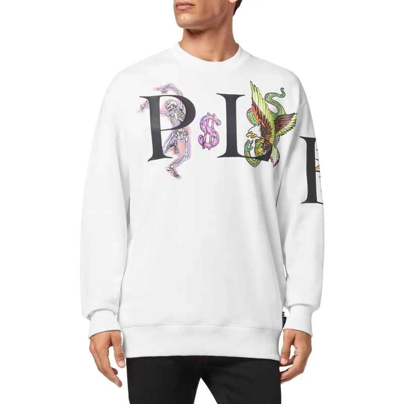 Philipp Plein Top Sweatshirt Tattoo weiss(Image 3)