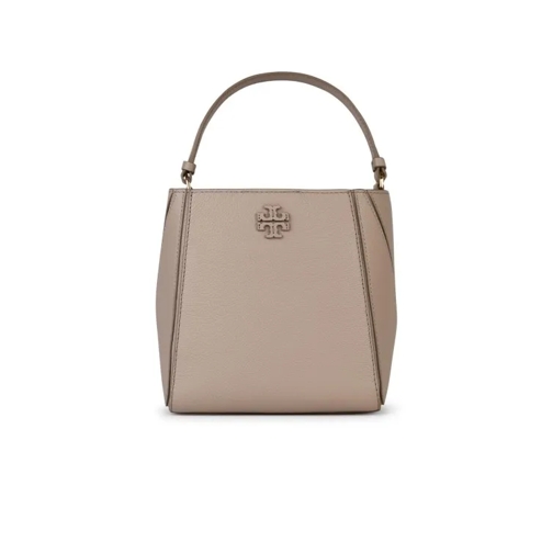 Tory Burch Mcgraw' Small Bucket Bag In Nude Leather Pink Bucket Bag