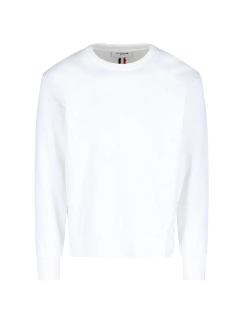 Thumbnail - Thom Browne - "Loopback Stripe" Pullover – White - Größe 5 - weiß