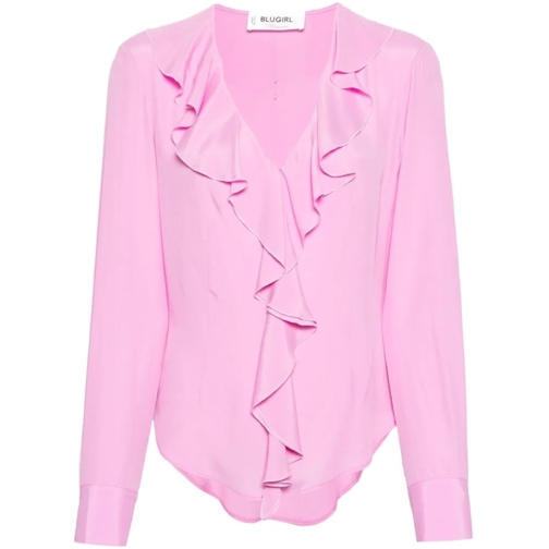 Blugirl Rose Pink Chiffon Shirt Pink Blusen