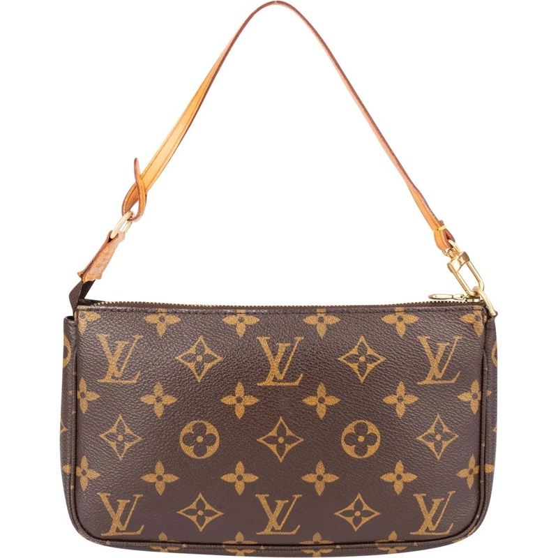 Louis Vuitton Schultertasche Louis Vuitton Canvas Monogram Pochette Accessoire  braun
