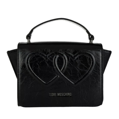 Love Moschino Metallic Crossbody Bag Heart Nero Cross body-väskor