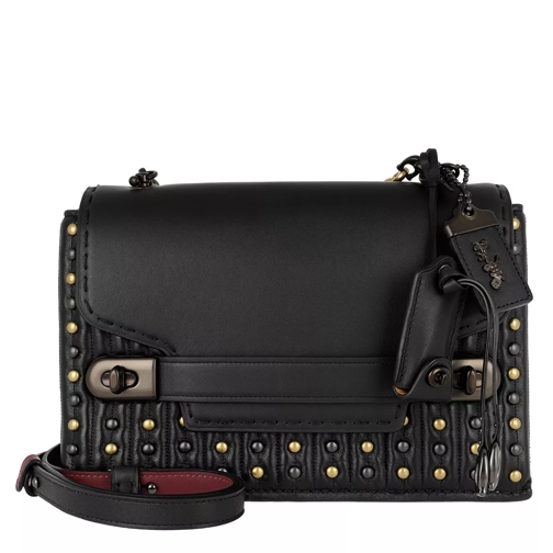 Coach Swagger Chain Crossbody With Quilting/Rivets Black/Black Copper Crossbody Bag