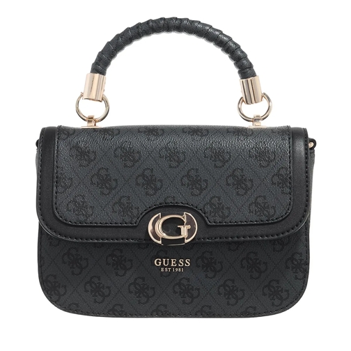 Guess Satchel Orlina Logo Top Handle Flap Coal Logo