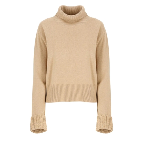 Fabiana Filippi Brown Wool And Silk Sweater Brown Pull à col roulé