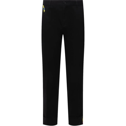 Versace Freizeithosen Versace Cotton Gabardine Trousers schwarz