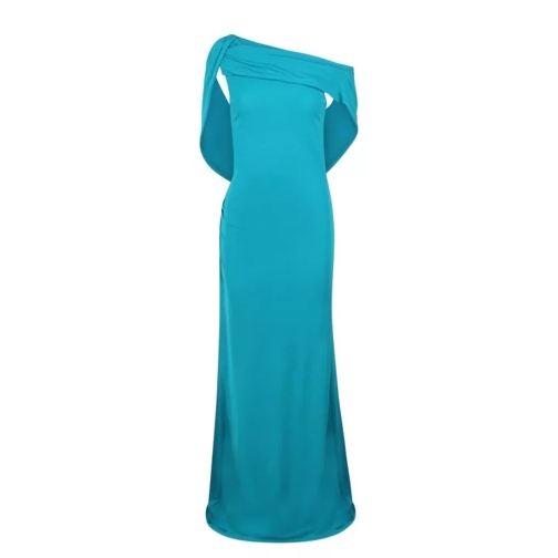 Alberta Ferretti  Cady Crêpe Long Dress Blue