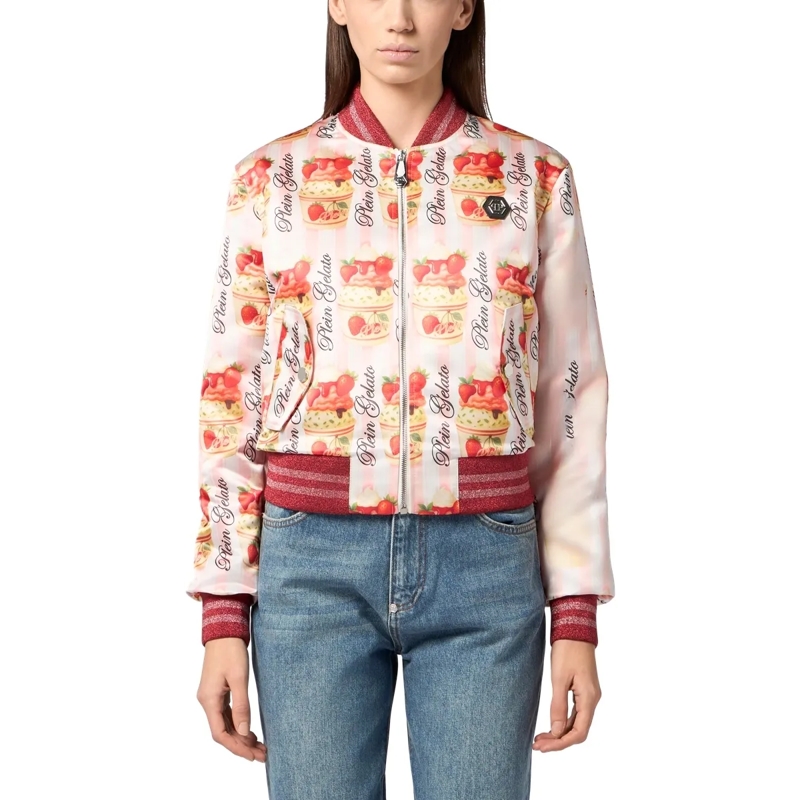 Philipp Plein Daunenjacke Satin Bomber Jacket Ice Cream rose(Image 3)