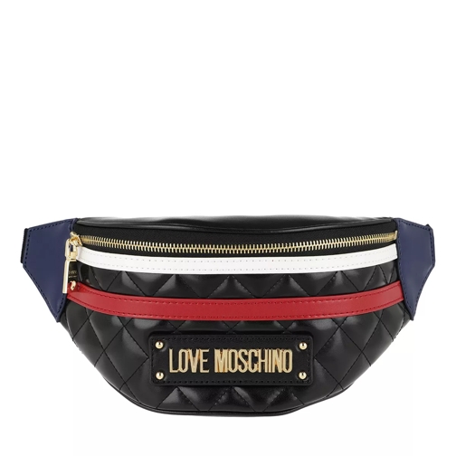 Love Moschino Quilted Pu Mix Belt Bag Nero Multi Crossbody Bag