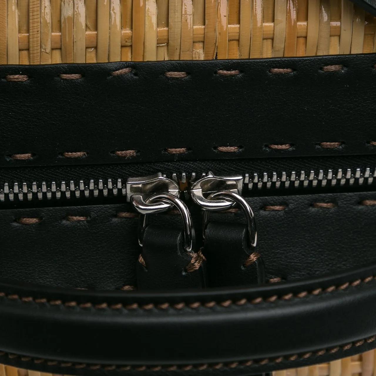 Fendi Weekender 2010-2023 Rattan Travel Bag in bruin