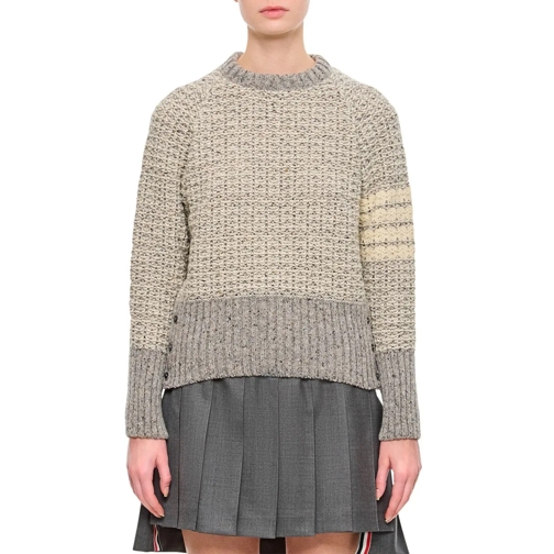 Thom Browne Pullover Grey Crewneck Pull Sweater Neutrals