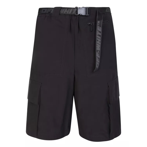 Off-White Black Technical Fabric Cargo Shorts Black Casual Shorts
