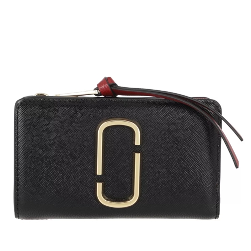 Marc Jacobs The Snapshot Compact Wallet Black/Chianti Tvåveckad plånbok
