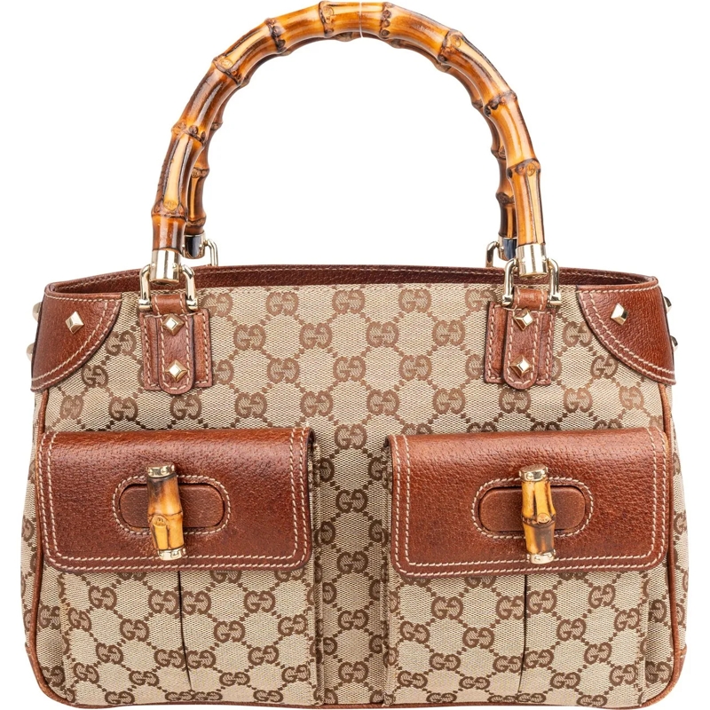 Gucci Tote Gucci GG Monogram Bamboo Handbag braun