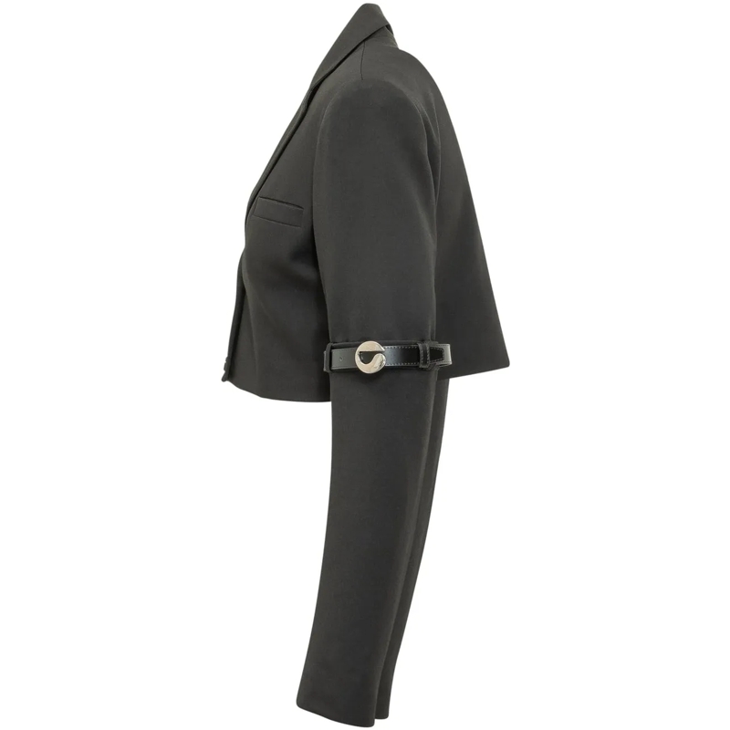 Coperni Blazer Giacca Ibrida Corta con Cinturini alle Maniche dunkelgrau(Image 3)